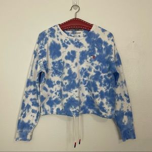Tommy Hilfiger Sport Cropped Tie Dye Sweatshirt | Size XS